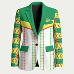 World Football 2026 Senegal Custom Blazer African Kente White Pattern - African Pride