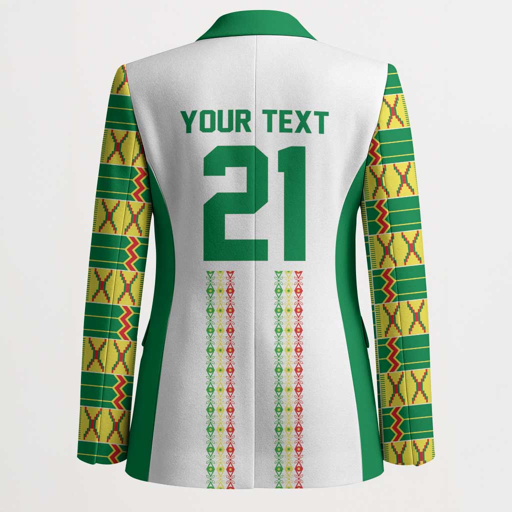 World Football 2026 Senegal Custom Blazer African Kente White Pattern - African Pride