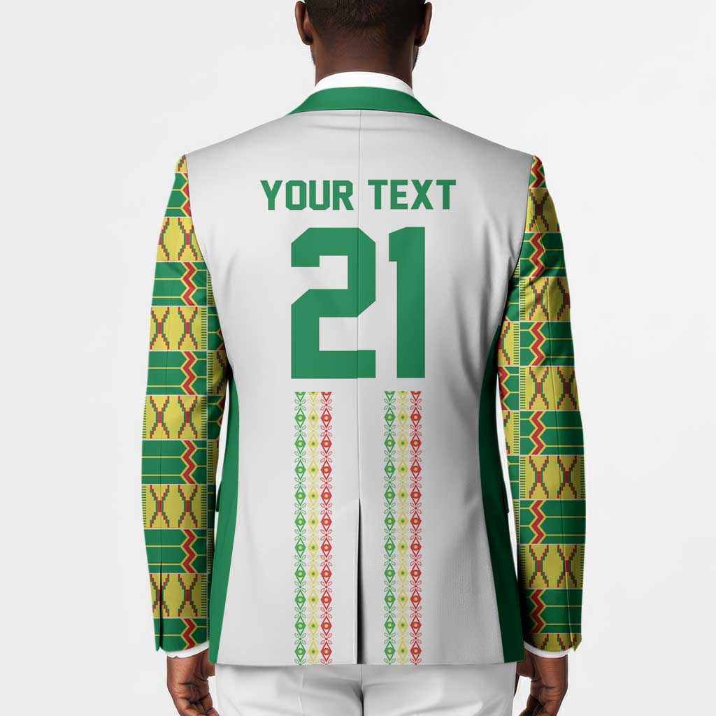World Football 2026 Senegal Custom Blazer African Kente White Pattern - African Pride