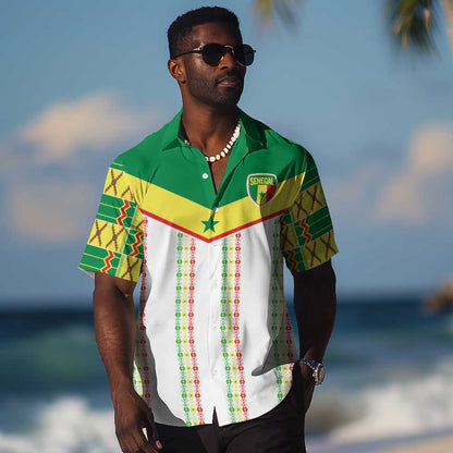 World Football 2026 Senegal Custom Hawaiian Shirt African Kente White Pattern LT9