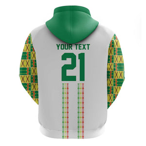 World Football 2026 Senegal Custom Hoodie African Kente White Pattern - African Pride