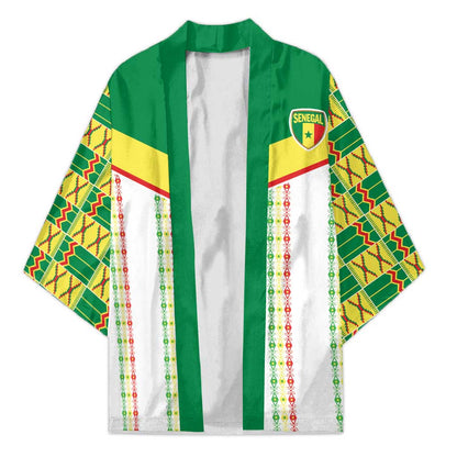 World Football 2026 Senegal Custom Kimono African Kente White Pattern - African Pride