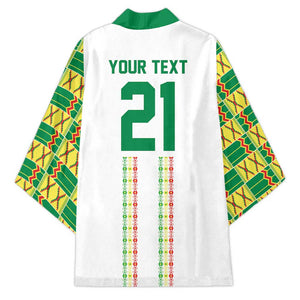 World Football 2026 Senegal Custom Kimono African Kente White Pattern - African Pride