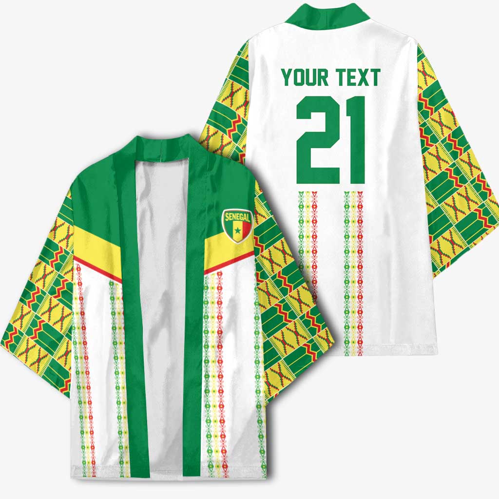 World Football 2026 Senegal Custom Kimono African Kente White Pattern - African Pride