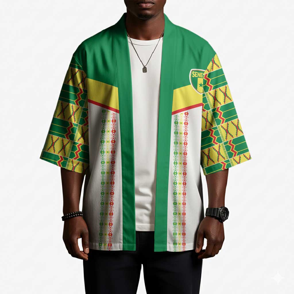 World Football 2026 Senegal Custom Kimono African Kente White Pattern - African Pride