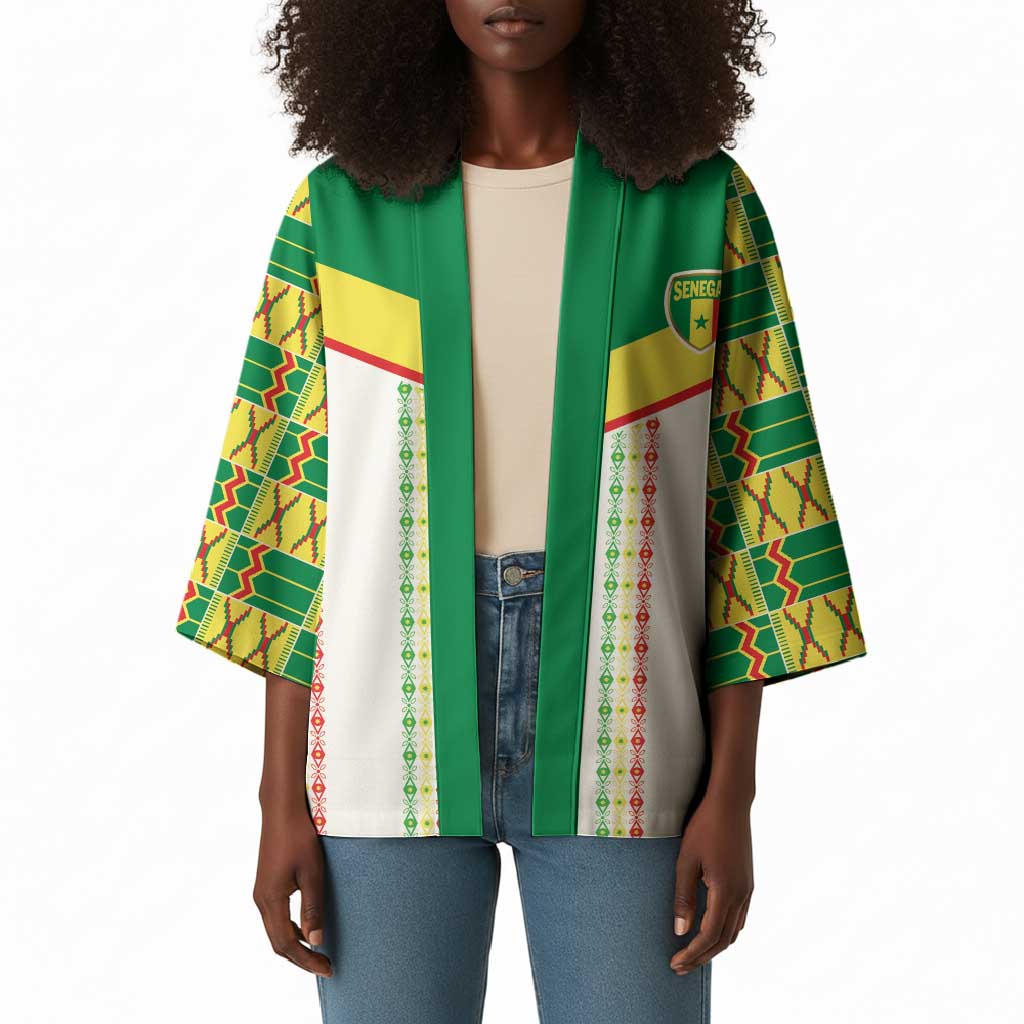 World Football 2026 Senegal Custom Kimono African Kente White Pattern - African Pride