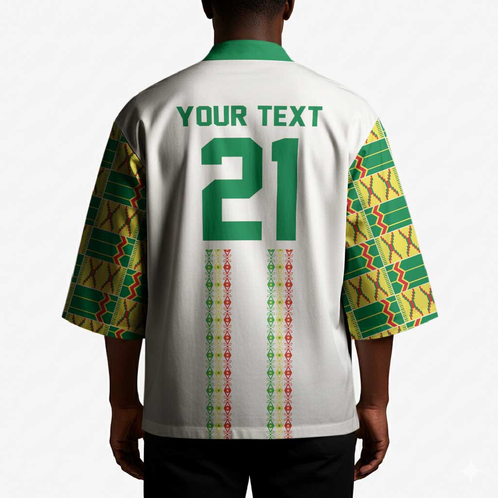 World Football 2026 Senegal Custom Kimono African Kente White Pattern - African Pride