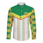 World Football 2026 Senegal Custom Long Sleeve Button Shirt African Kente White Pattern - African Pride