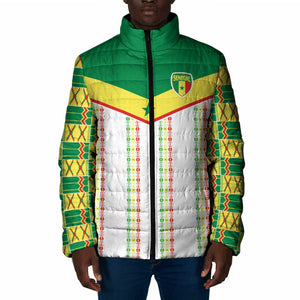 World Football 2026 Senegal Custom Padded Jacket African Kente White Pattern - African Pride