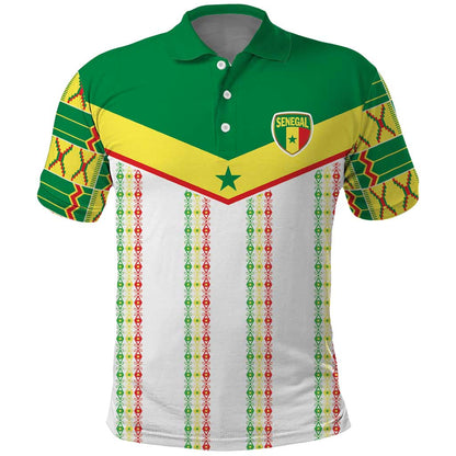 World Football 2026 Senegal Custom Polo Shirt African Kente White Pattern LT9
