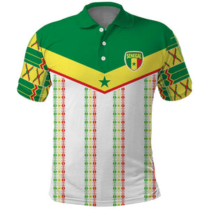 World Football 2026 Senegal Custom Polo Shirt African Kente White Pattern LT9