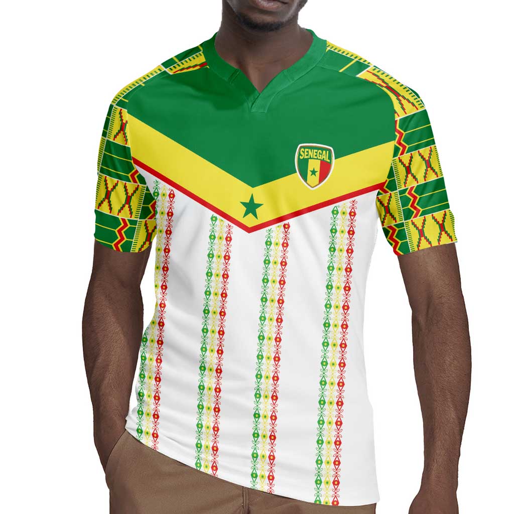 World Football 2026 Senegal Custom Rugby Jersey African Kente White Pattern LT9