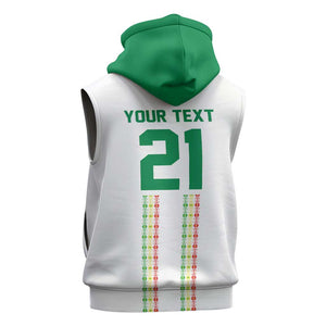 World Football 2026 Senegal Custom Sleeveless Zip Hoodie African Kente White Pattern - African Pride