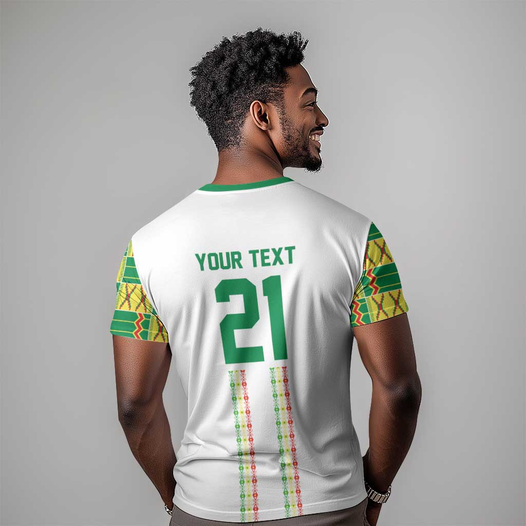 World Football 2026 Senegal Custom T shirt African Kente White Pattern LT9