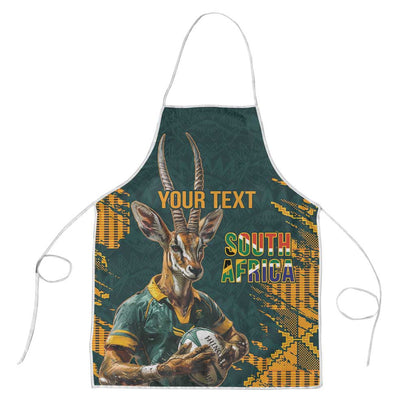 South Africa Rugby Custom Apron Afro Springboks Mascot Sporty Version
