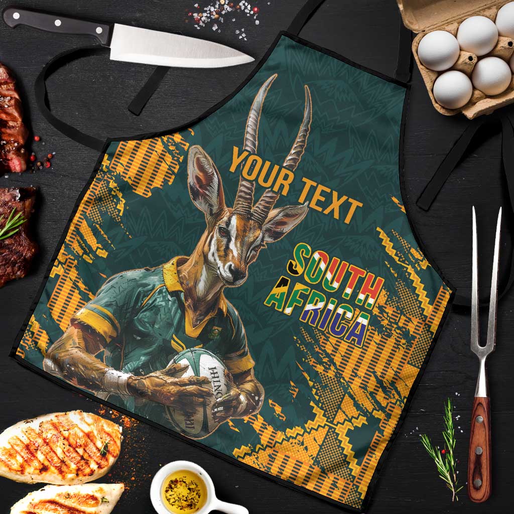 South Africa Rugby Custom Apron Afro Springboks Mascot Sporty Version