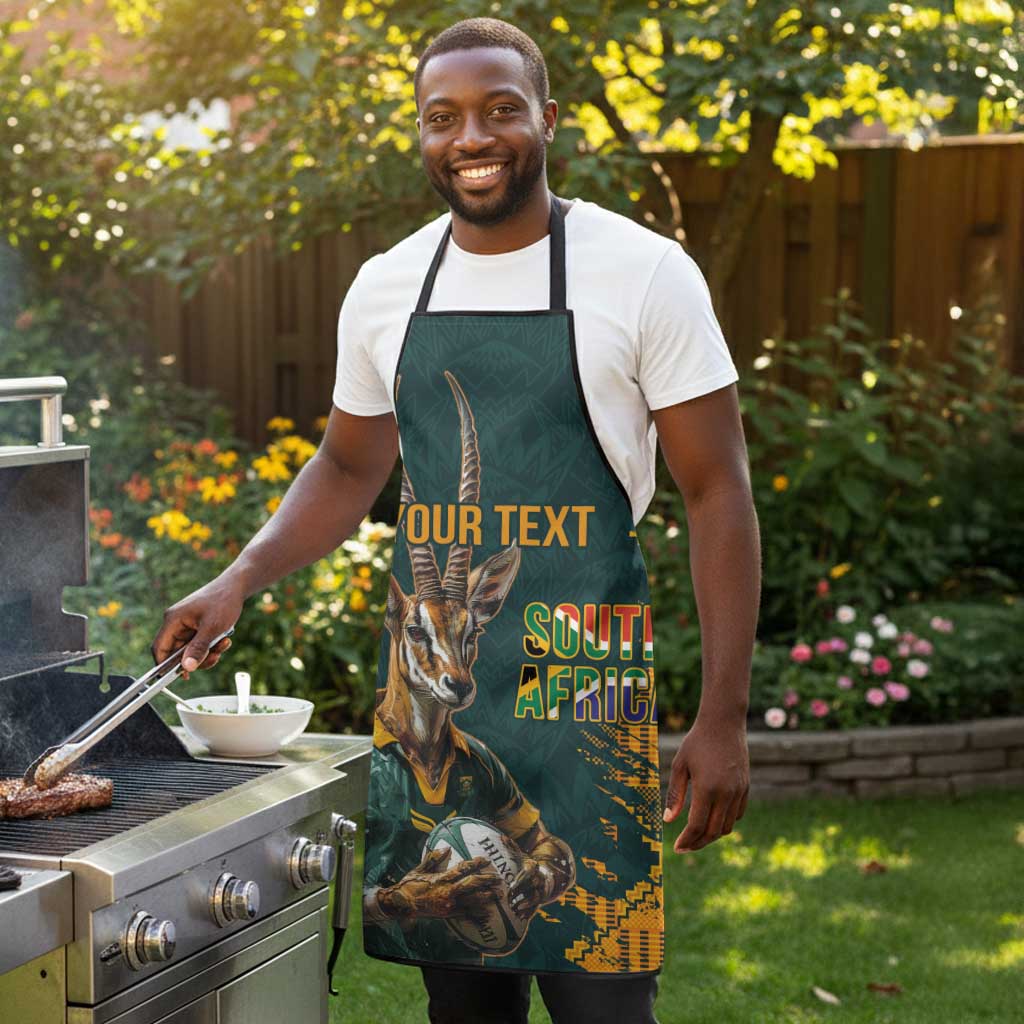 South Africa Rugby Custom Apron Afro Springboks Mascot Sporty Version