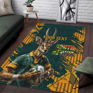 South Africa Rugby Custom Area Rug Afro Springboks Mascot Sporty Version