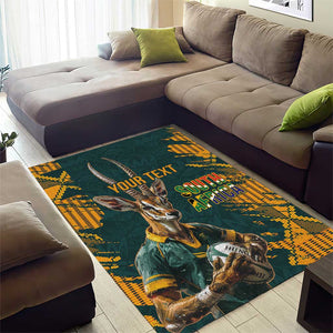 South Africa Rugby Custom Area Rug Afro Springboks Mascot Sporty Version