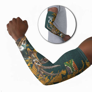 South Africa Rugby Custom Arm Sleeves Afro Springboks Mascot Sporty Version