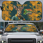 South Africa Rugby Custom Auto Sun Shade Afro Springboks Mascot Sporty Version
