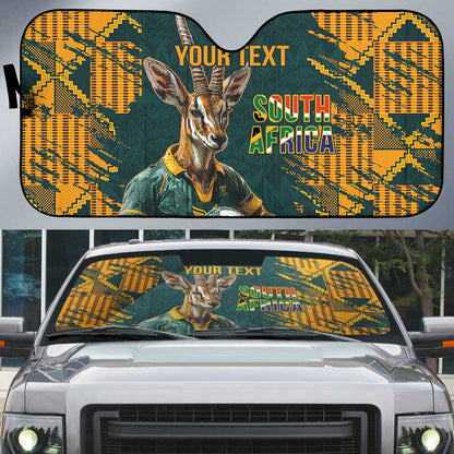 South Africa Rugby Custom Auto Sun Shade Afro Springboks Mascot Sporty Version