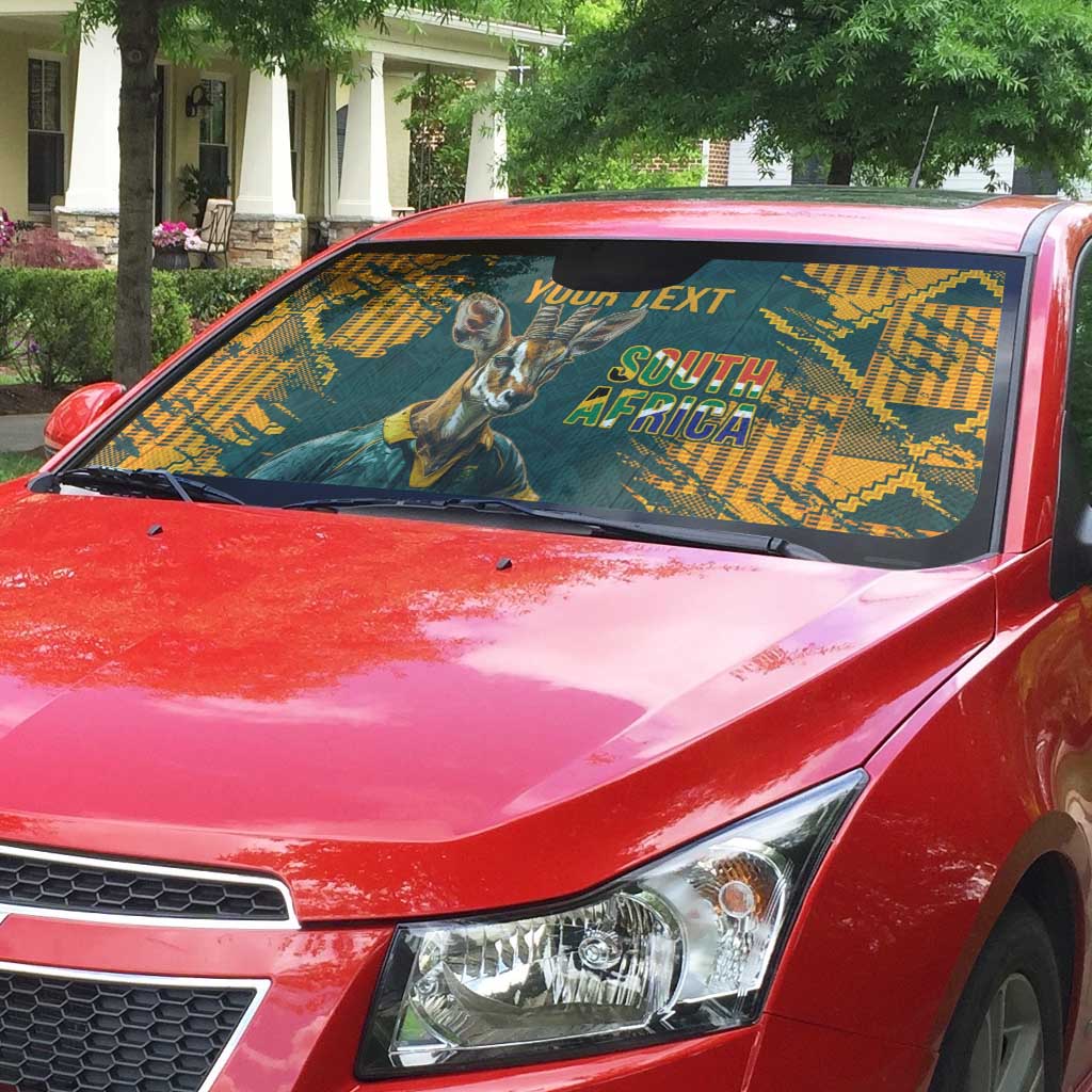 South Africa Rugby Custom Auto Sun Shade Afro Springboks Mascot Sporty Version