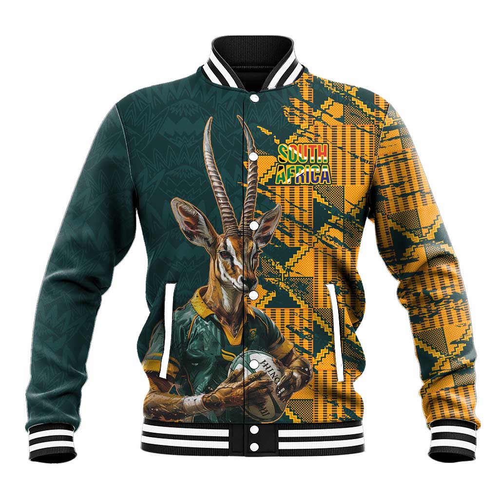 South Africa Rugby Custom Baseball Jacket Afro Springboks Mascot Sporty Version