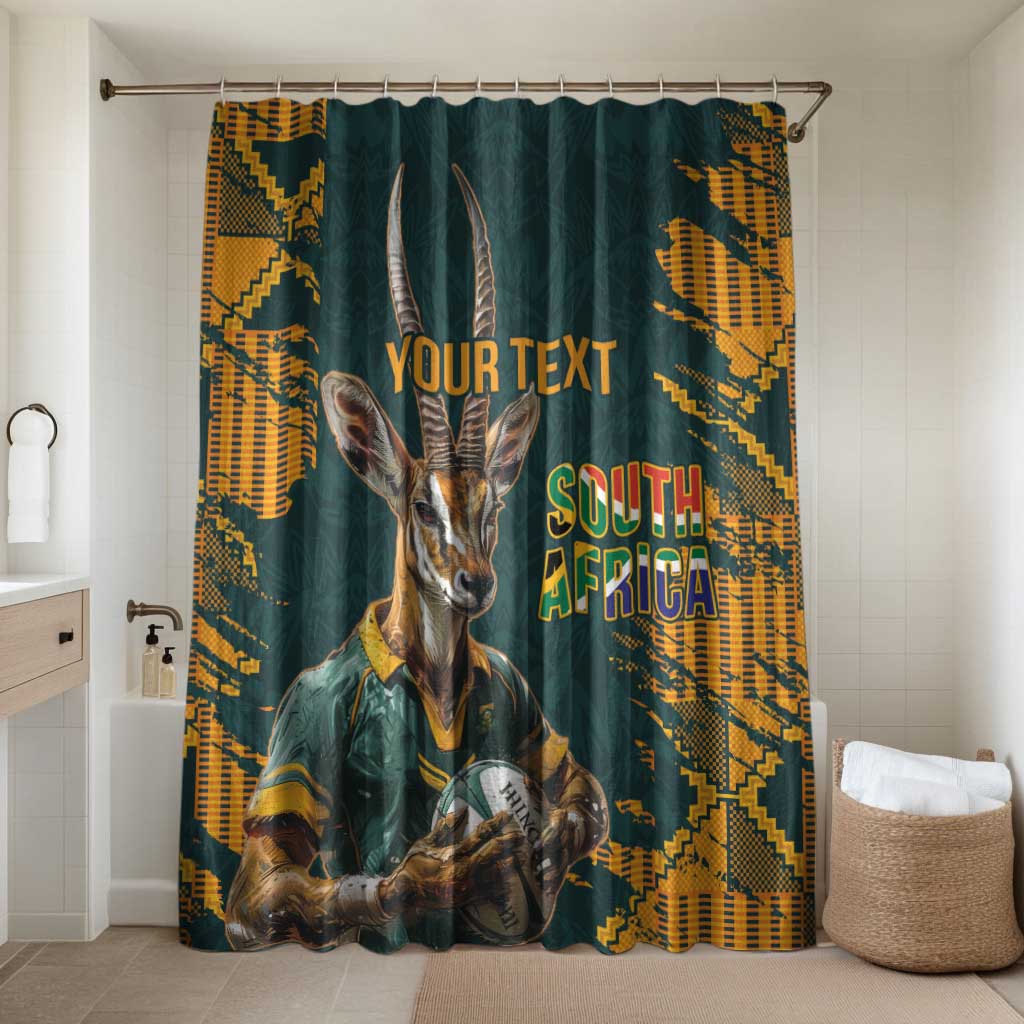 South Africa Rugby Custom Bathroom Set Afro Springboks Mascot Sporty Version