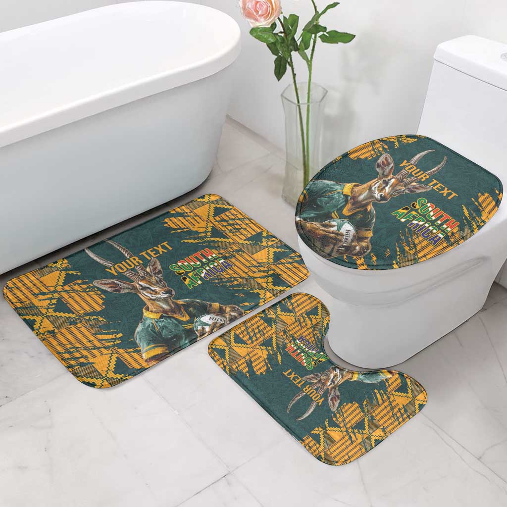 South Africa Rugby Custom Bathroom Set Afro Springboks Mascot Sporty Version
