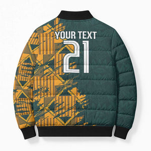 South Africa Rugby Custom Bomber Puffer Jacket Afro Springboks Mascot Sporty Version