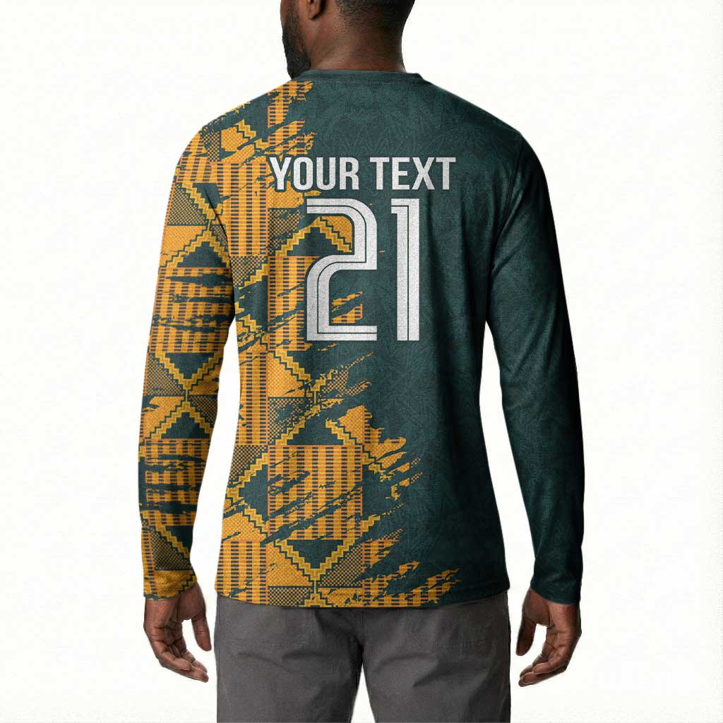 South Africa Rugby Custom Button Sweatshirt Afro Springboks Mascot Sporty Version