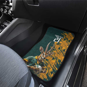 South Africa Rugby Custom Car Mats Afro Springboks Mascot Sporty Version