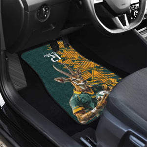 South Africa Rugby Custom Car Mats Afro Springboks Mascot Sporty Version