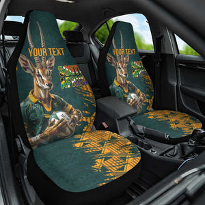 South Africa Rugby Custom Car Seat Cover Afro Springboks Mascot Sporty Version