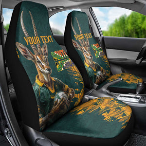 South Africa Rugby Custom Car Seat Cover Afro Springboks Mascot Sporty Version