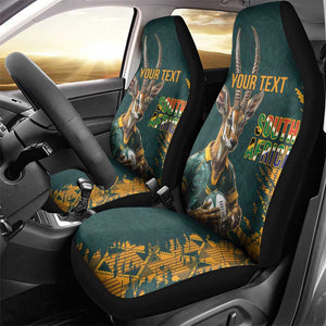 South Africa Rugby Custom Car Seat Cover Afro Springboks Mascot Sporty Version