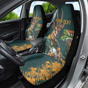 South Africa Rugby Custom Car Seat Cover Afro Springboks Mascot Sporty Version