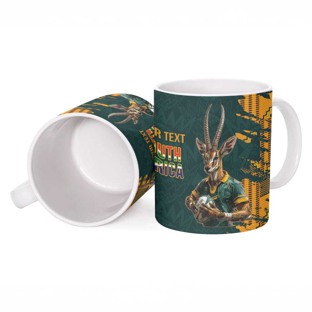 South Africa Rugby Custom Ceramic Mug Afro Springboks Mascot Sporty Version