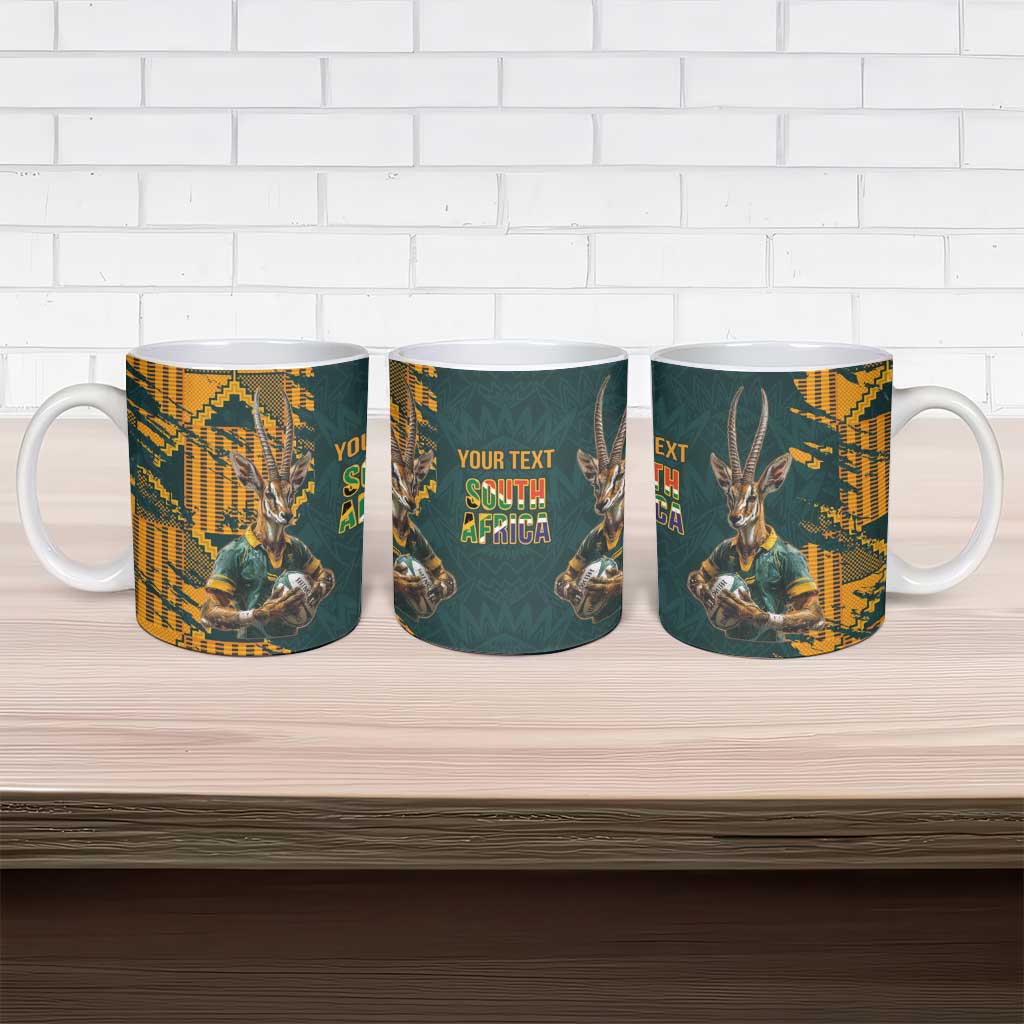 South Africa Rugby Custom Ceramic Mug Afro Springboks Mascot Sporty Version