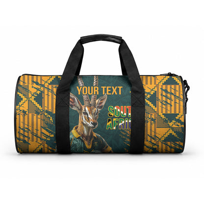 South Africa Rugby Custom Duffle Bag Afro Springboks Mascot Sporty Version