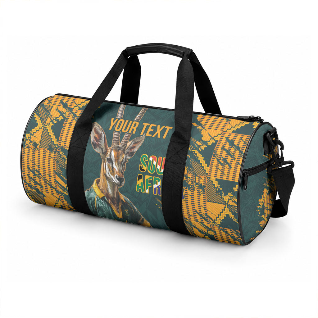 South Africa Rugby Custom Duffle Bag Afro Springboks Mascot Sporty Version
