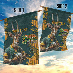 South Africa Rugby Custom Garden Flag Afro Springboks Mascot Sporty Version