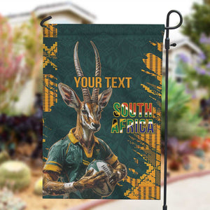 South Africa Rugby Custom Garden Flag Afro Springboks Mascot Sporty Version