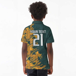 South Africa Rugby Custom Kid Polo Shirt Afro Springboks Mascot Sporty Version