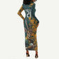 South Africa Rugby Custom Long Sleeve Bodycon Dress Afro Springboks Mascot Sporty Version LT9
