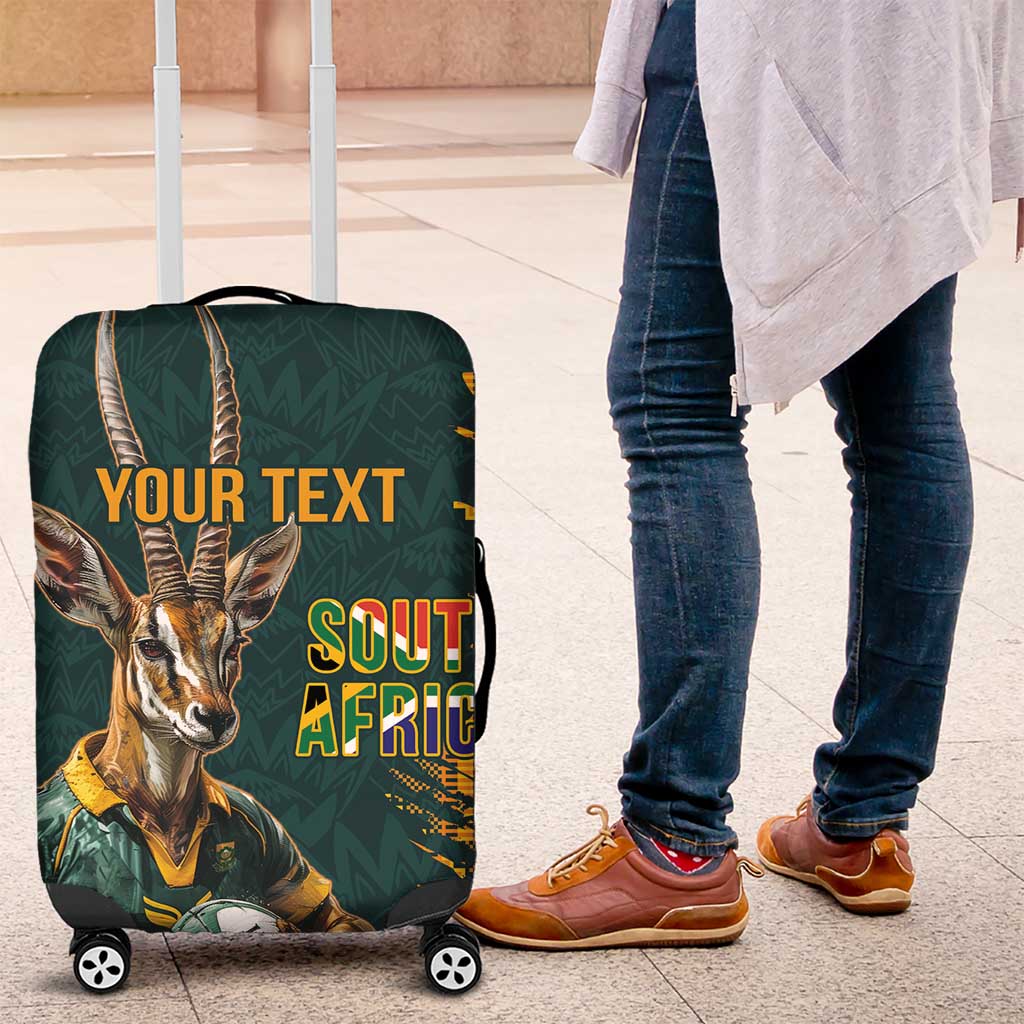 South Africa Rugby Custom Luggage Cover Afro Springboks Mascot Sporty Version