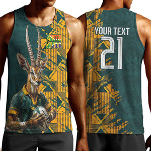 South Africa Rugby Custom Men Tank Top Afro Springboks Mascot Sporty Version