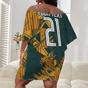 South Africa Rugby Custom Off Shoulder Short Dress Afro Springboks Mascot Sporty Version