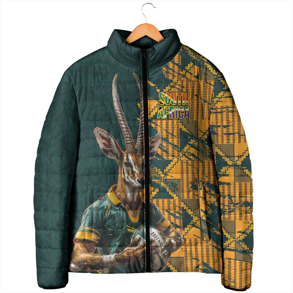 South Africa Rugby Custom Padded Jacket Afro Springboks Mascot Sporty Version